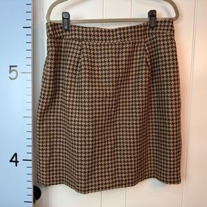 Chadwick's Wool Blend Tweed Pencil Skirt Herringbone Brown Size 16
